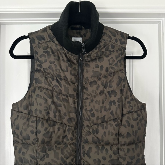 Evereve Peyton Jensen Leopard Rory Puffer‎ Vest Longline Olive Green Size XS - Picture 7 of 13